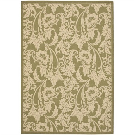 Safavieh 2 Ft. -7 In. X 5 Ft. Small Rectangle Indoor-Outdoor Courtyard- Green And Creme- Machine Made Rug CY6565-24-3